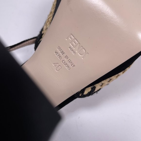 FENDI Ivory Raffia Black Velvet 'Promenades' - Picture 9 of 11